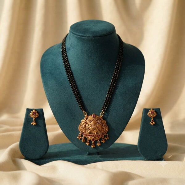 Antique Mangalsutra Pendant And Earrings