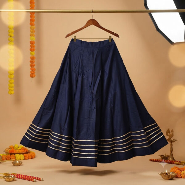 Cotton Skirt Free Size - Blue