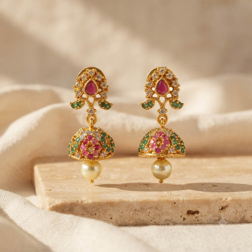 Gold Plated Multicolor Jhumka