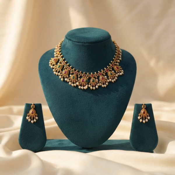 Gold Plated Multicolor Necklace