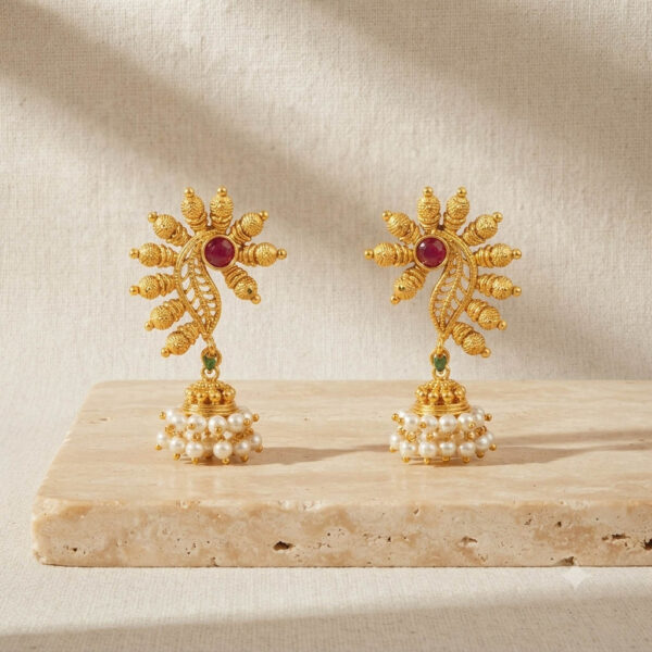 Gold Plated Pearl Jhumka