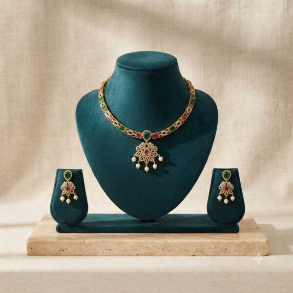 Gold Plated Pearl Multicolor Necklace
