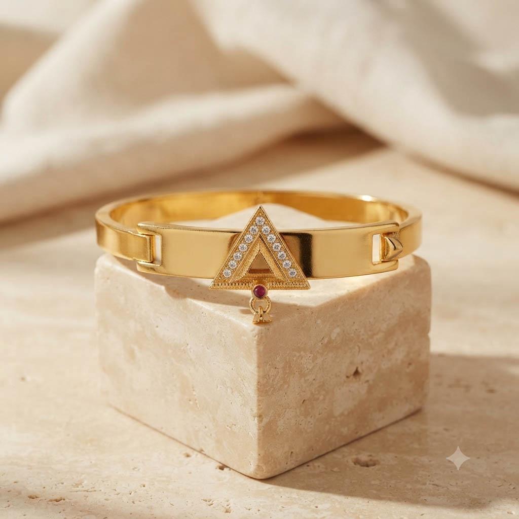 Gold Plated Triangle Kada