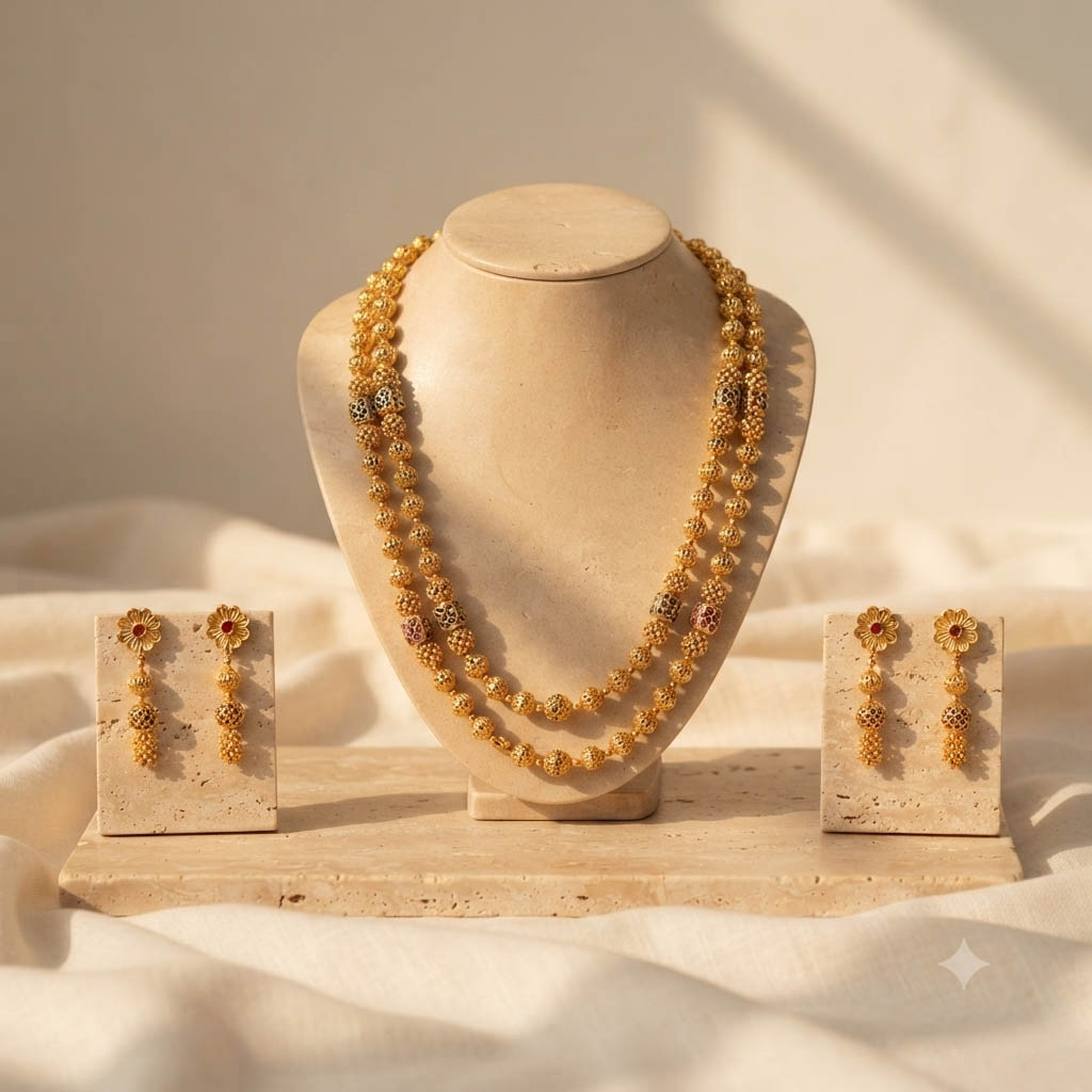 Gold Plated Two Layer Necklace