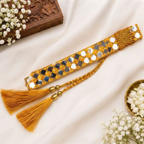 Mirror Work Waist Belt - Yellow