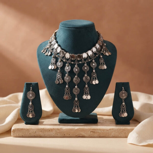 Oxidized Afgani Choker Necklace