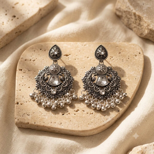 Oxidized Silver Jhumka