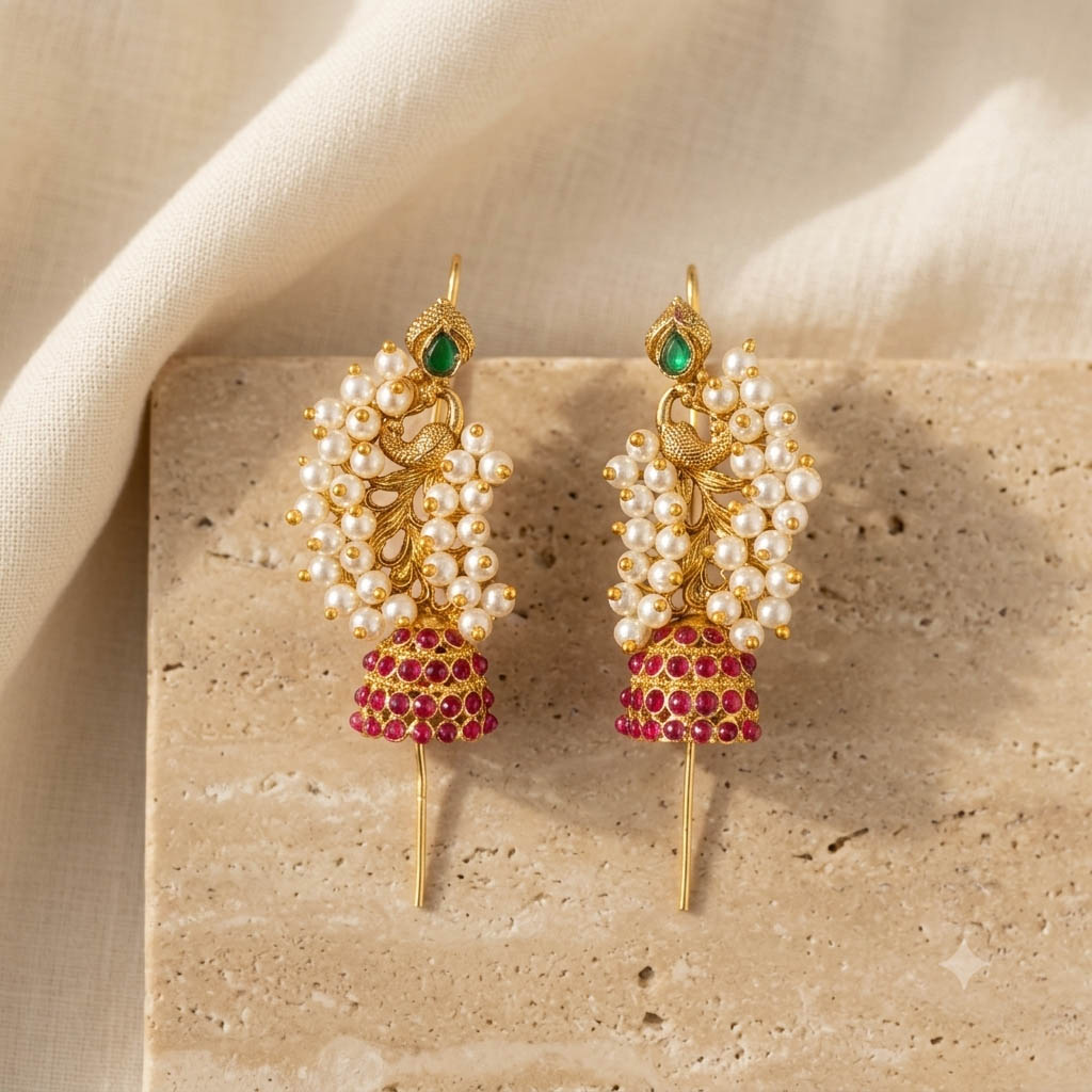 Traditional Peacock Full Moti Karnaful